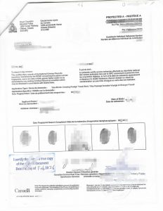 人在蒙古国采集指纹申请加拿大无罪海牙认证