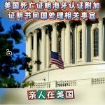 美国海牙认证死亡证明附加证明书回国用