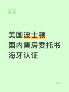 人在美国波士顿远程办理国内售房委托海牙认证