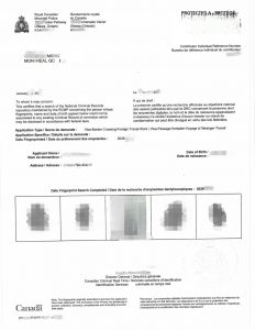 加籍华人办北京工签采集指纹皇家骑警无犯罪