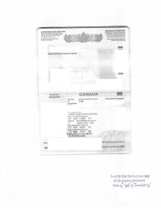 加拿大籍配偶中国陪同居住期间护照出入境记录中译英翻译公证用于枫叶卡续卡